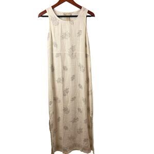 Vintage Sweet Jessie Linen Midi Pull Over Maxi Midi Dress Coastal Medium Beach